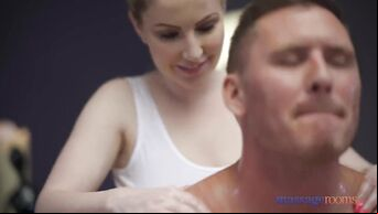 Massage Rooms Big tits blonde Georgie Lyall hot oily fuck and creampie